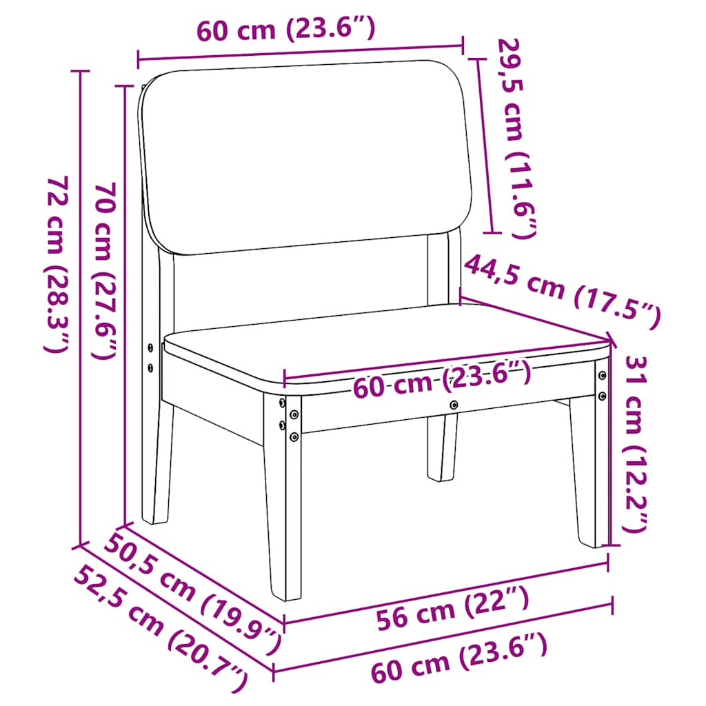 Garden Chair | Pine | Impregnated solid pine wood | Standard |  Durable