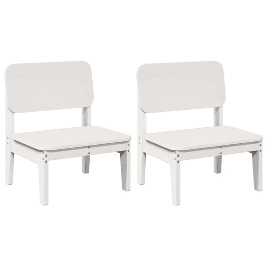 Garden Chairs 2 pcs White 60x52.5x72 cm Solid Wood Pine