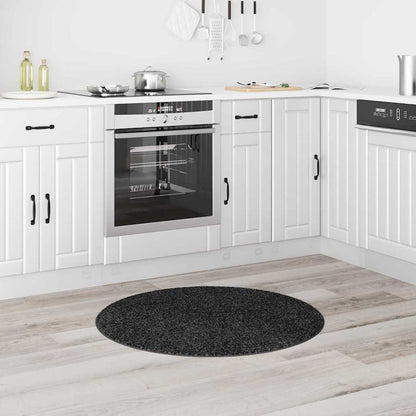 Anti-slip Shaggy Rug Dark Grey 90 x 90 cm PP
