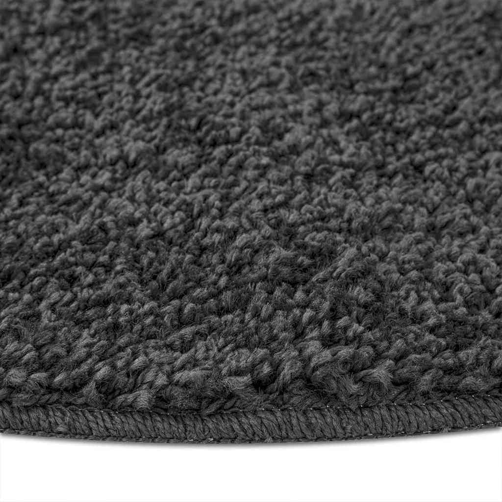 Anti-slip Shaggy Rug Dark grey 160 x 160 cm PP