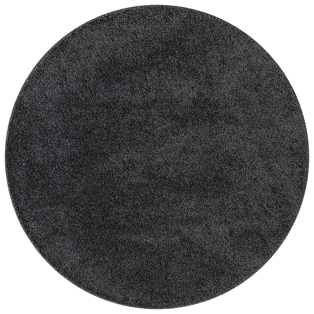 Anti-slip Shaggy Rug Dark grey 160 x 160 cm PP