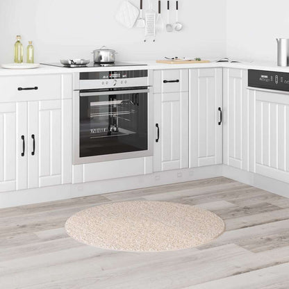 Anti-slip Shaggy Rug Cream 90 x 90 cm PP