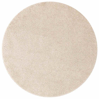 Anti-slip Shaggy Rug Cream 90 x 90 cm PP