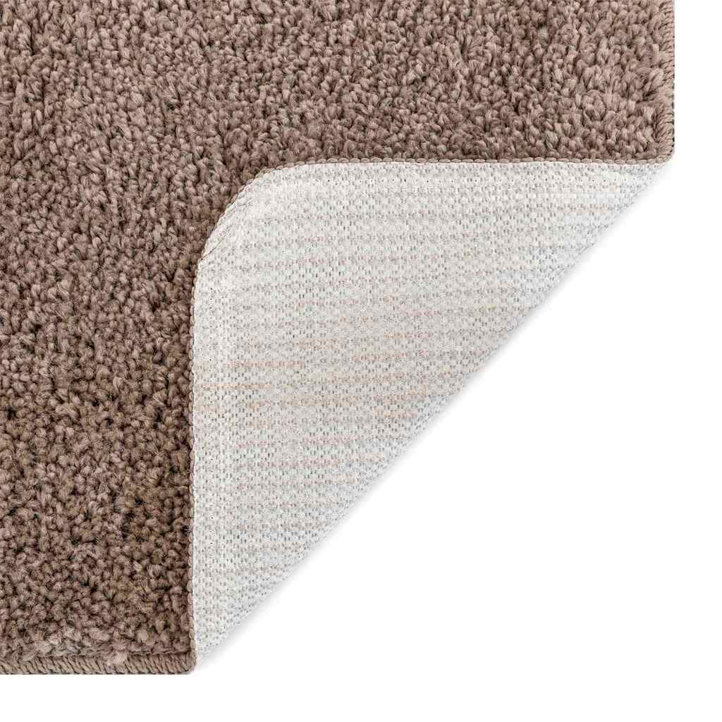 Anti-slip Shaggy Rug Brown 120 x 120 cm PP