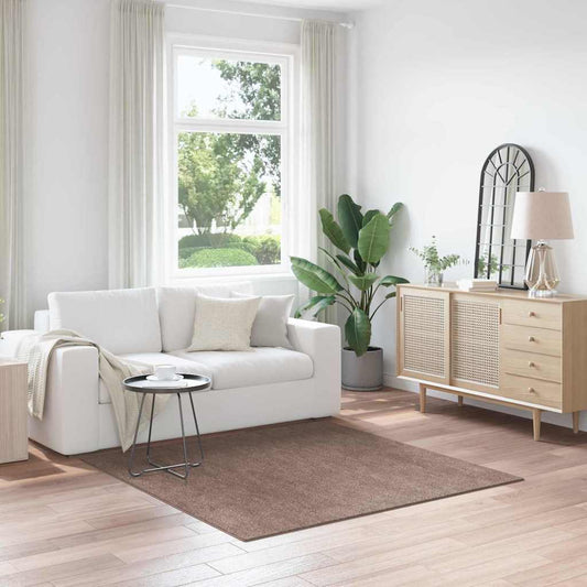Anti-slip Shaggy Rug Brown 160 x 160 cm PP