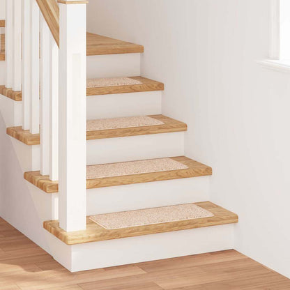 Anti-slip Stair Mats Latex backing 15 pcs Cream 60 x 25 cm PP
