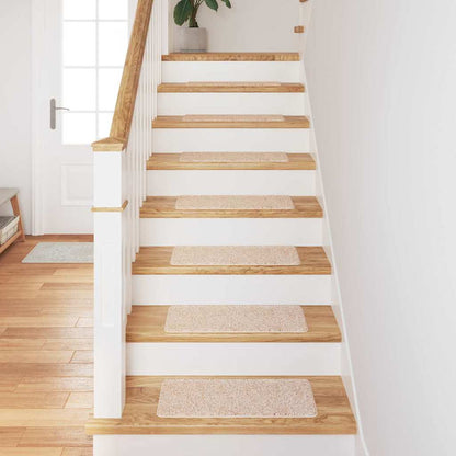 Anti-slip Stair Mats Latex backing 15 pcs Cream 60 x 25 cm PP