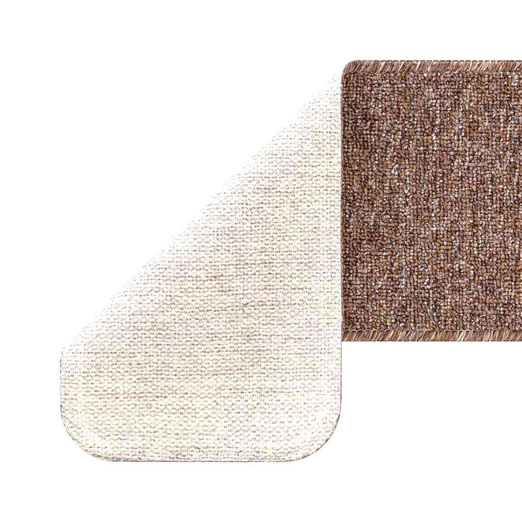 Anti-slip Stair Mats Latex backing 15 pcs Brown 60 x 25 cm PP