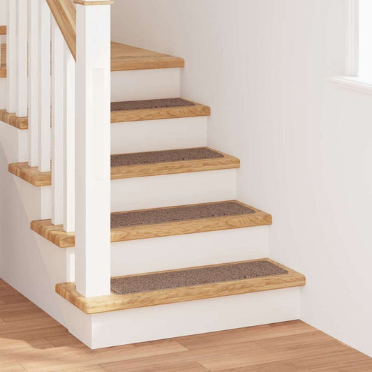 Anti-slip Stair Mats 15 pcs 75 x 20 cm Brown PP Rectangular