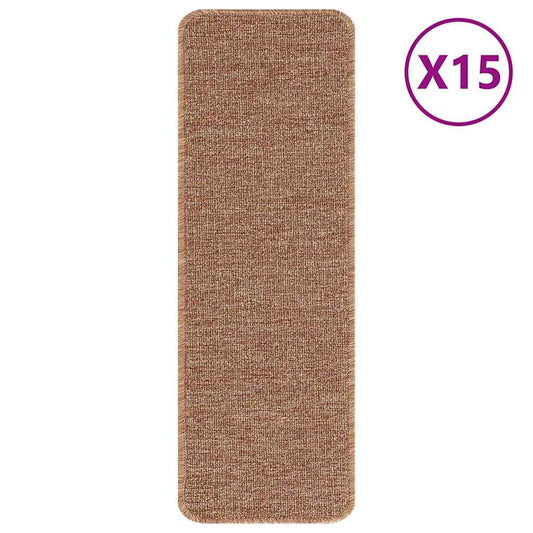 Anti-slip Stair Mats 15 pcs 60 x 25 cm Yellow PP Rectangular