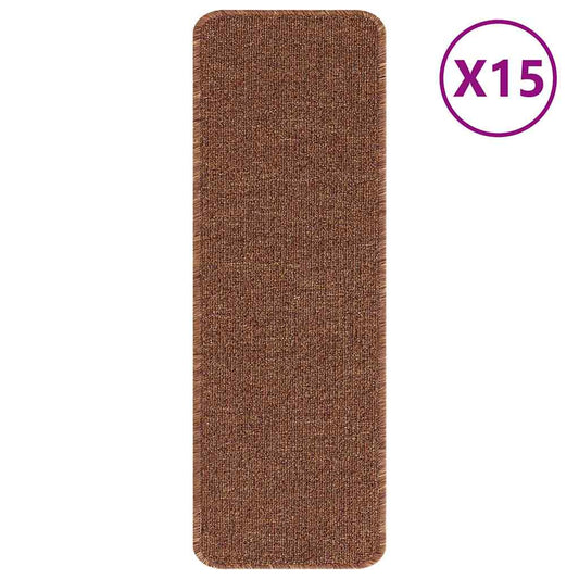 Anti-slip Stair Mats 15 pcs 60 x 25 cm Yellow PP Rectangular
