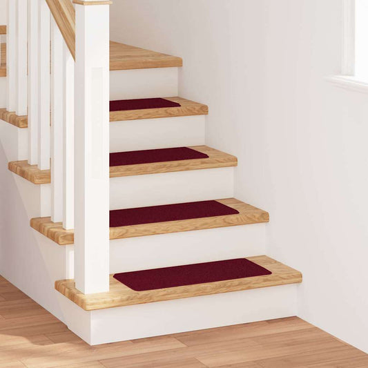 Anti-slip Stair Mats 15 pcs 60 x 25 cm Bordeaux PP Rectangular