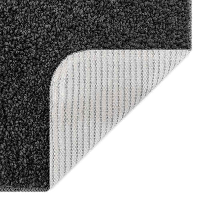 Anti-slip Bath Mat with Toilet Cut Dark Grey 50 x 50 cm PP