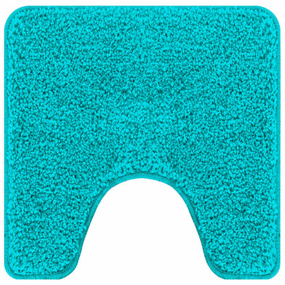 Anti-slip Bath Mat with Toilet Cut Turquoise 50 x 50 cm PP