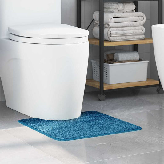 Anti-slip Bath Mat with Toilet Cut Blue 50 x 50 cm PP