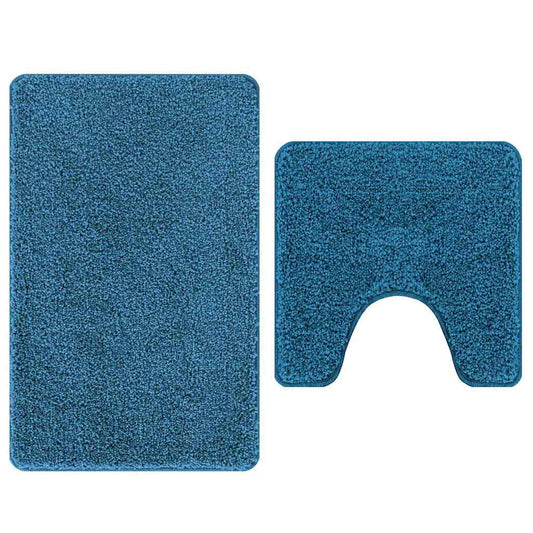 Anti-slip Bath Mat Set 2 pcs Blue 50 x 50 cm PP