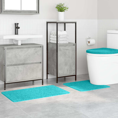 Anti-slip Bath Mat Set 3 pcs Turquoise PP