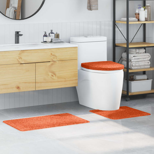 Anti-slip Bath Mat Set 3 pcs Orange 50 x 80 cm PP