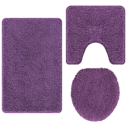 Anti-slip Bath Mat Set 3 pcs Purple PP