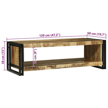 Coffee Table Brown 120 x 50 x 38 cm Solid Mango Wood