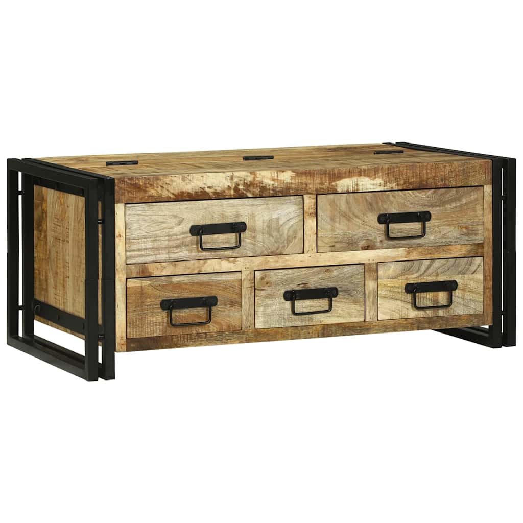 Coffee Table with Drawer Brown 90 x 50 x 38 cm Solid Mango Wood