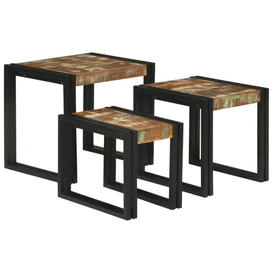 Nesting Table 3 pcs Brown and Black 50 x 40 x 45 cm