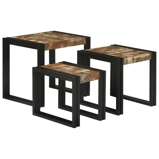 Nesting Table 3 pcs Brown and Black 50 x 40 x 45 cm