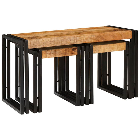 Nesting Table 3 pcs Brown and Black 82 x 40 x 45 cm