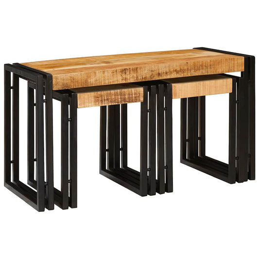 Nesting Table 3 pcs Brown and Black 82 x 40 x 45 cm