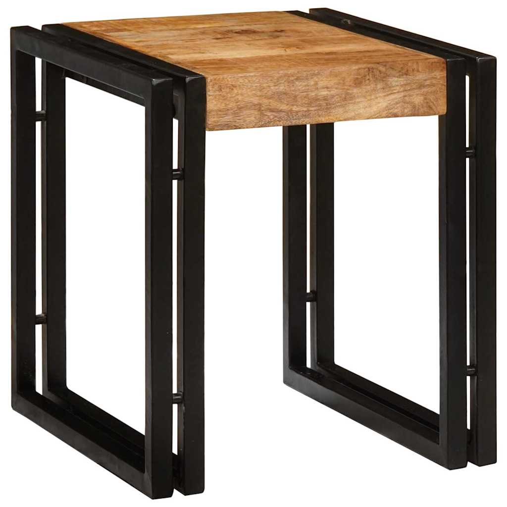 Nesting Table 3 pcs Brown and Black Solid Mango Wood and Metal