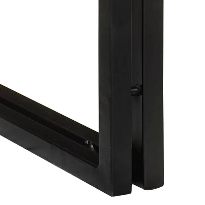 Nesting Table 3 pcs Brown and Black Solid Acacia Wood and Metal