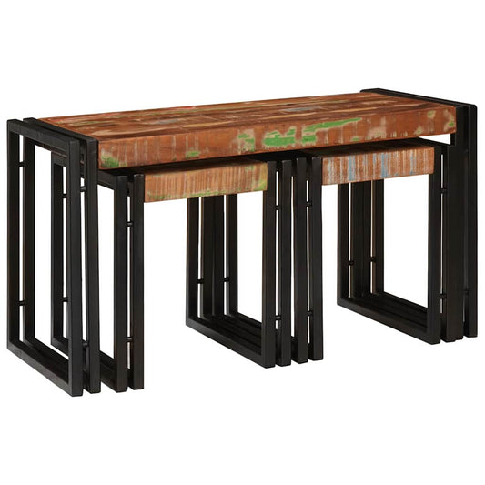 Nesting Table 3 pcs Brown and Black 82 x 40 x 45 cm