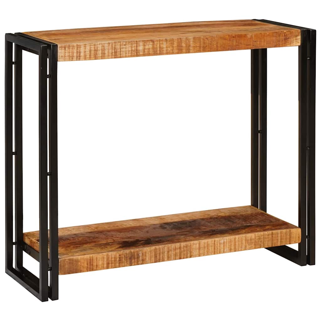 Console Table with Shelf Brown 90 x 33 x 75 cm Solid Mango Wood