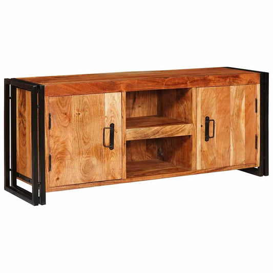 TV Cabinet with Shelf Brown 120 x 30 x 50 cm Solid acacia wood