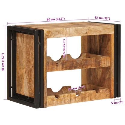 Wine Rack Brown 60 x 45 x 33 cm Solid Rough Mango Wood