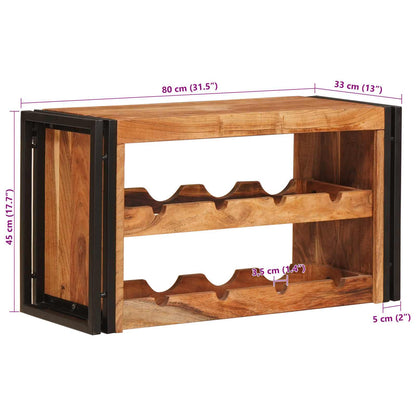 Wine Rack Brown 80 x 45 x 33 cm Solid Acacia Wood