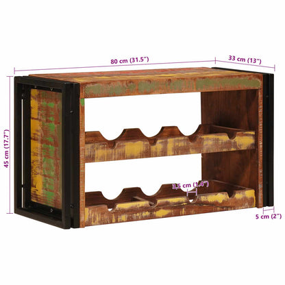 Wine Rack Brown 80 x 45 x 33 cm Solid Reclaimed Wood