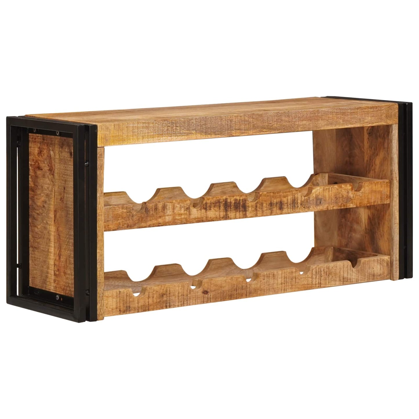 Wine Rack Brown 100 x 45 x 33 cm Solid Rough Mango Wood