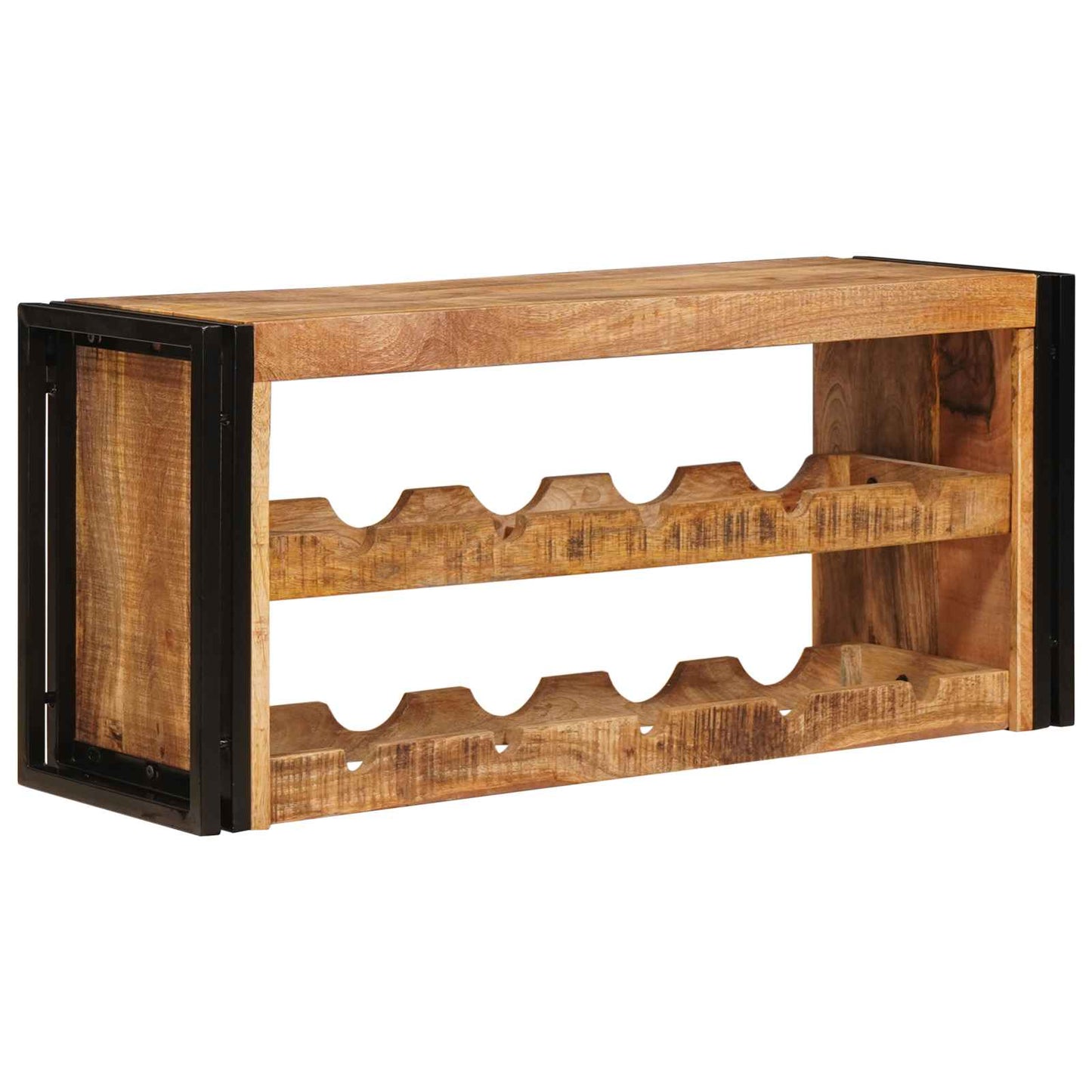 Wine Rack Brown 100 x 45 x 33 cm Solid Rough Mango Wood