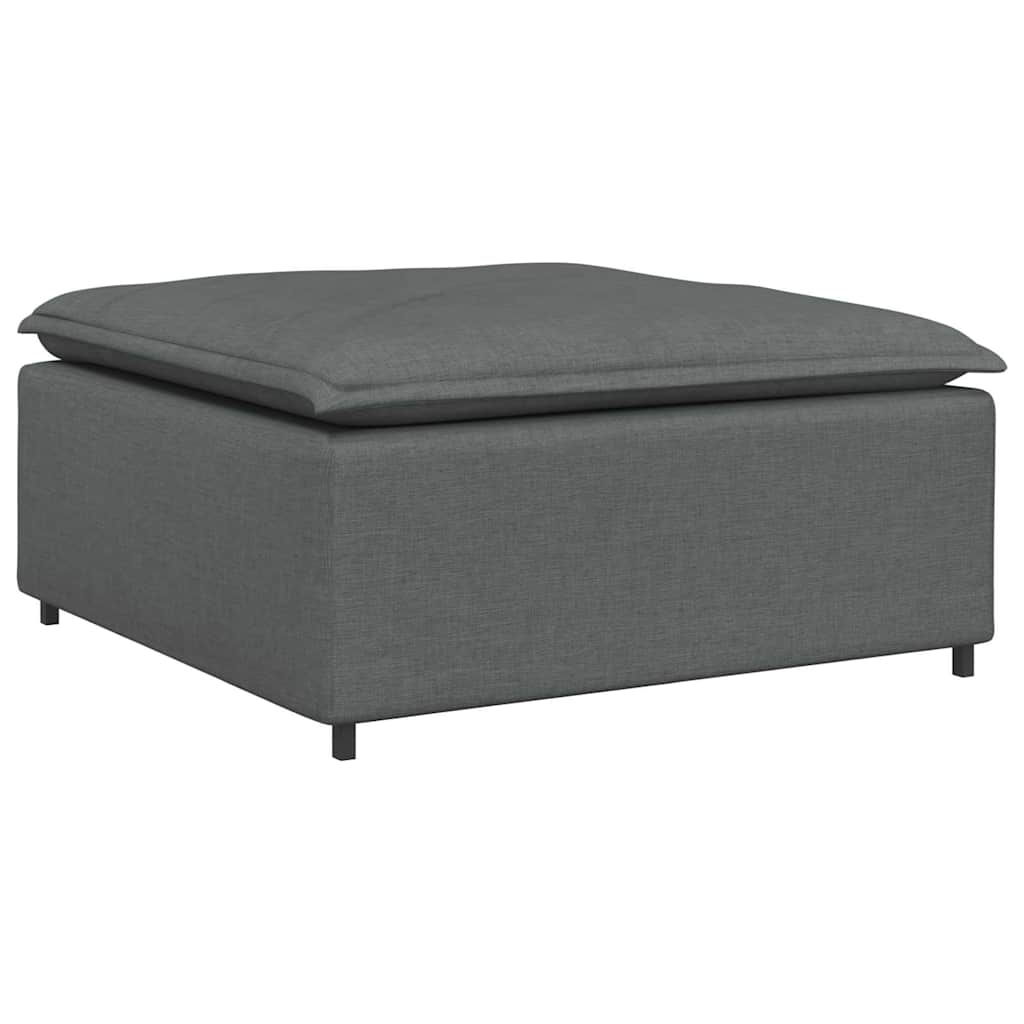 Modular Sofa with Footstool&Cushions Fabric Dark Gray