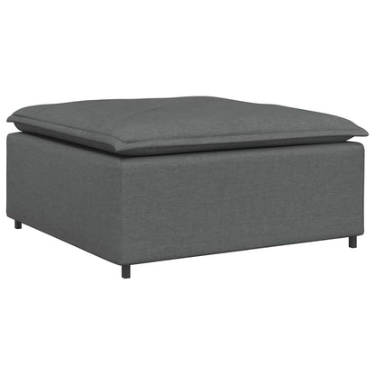 Modular Sofa with Footstool&Cushions Fabric Dark Gray