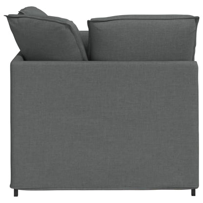 Modular Sofa with Footstool&Cushions Fabric Dark Gray
