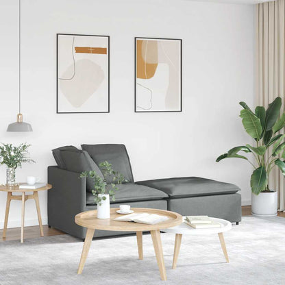 Modular Sofa with Footstool&Cushions Fabric Dark Gray