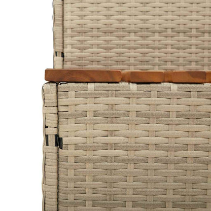 Hot Tub Step Beige 50x50x50,5 cm Poly Rattan and Solid Acacia