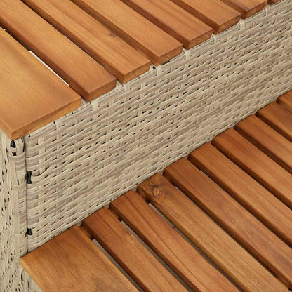 Hot Tub Step Beige 50x50x50,5 cm Poly Rattan and Solid Acacia