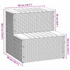 Hot Tub Step Beige 50x50x50.5 cm Poly Rattan and Solid Acacia