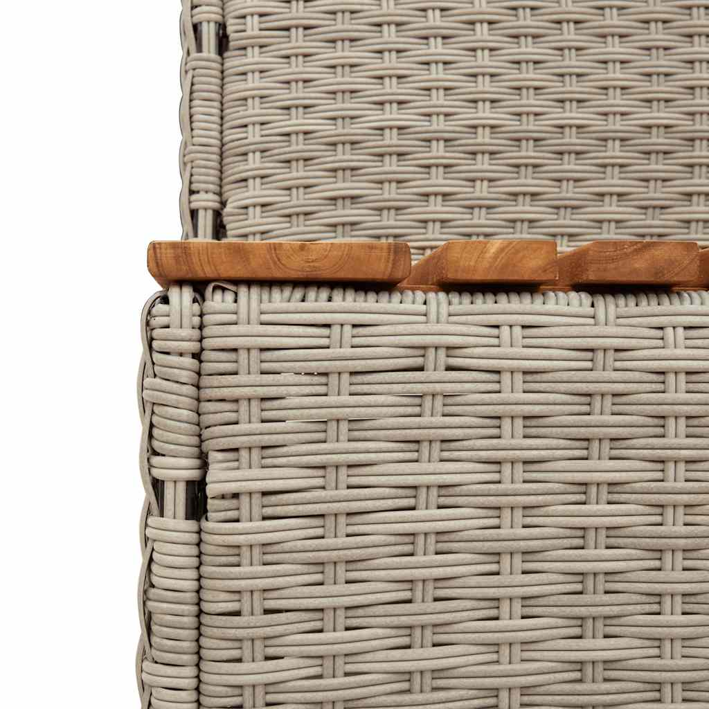 Hot Tub Step Light Grey 50x50x50,5 cm Poly Rattan and Solid Acacia