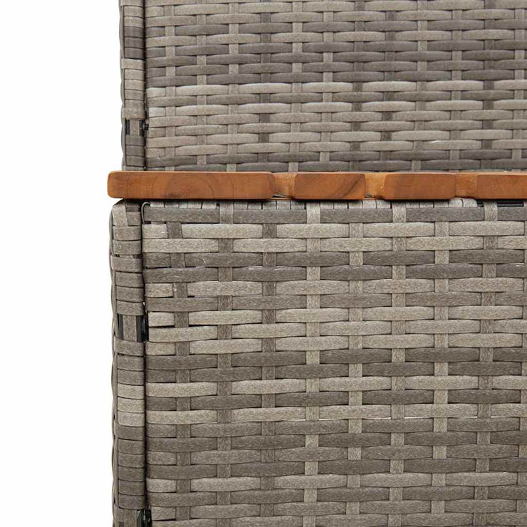 Hot Tub Step Grey 100x50x50.5 cm Poly Rattan and Solid Acacia
