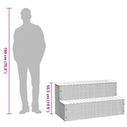 Hot Tub Step Grey 100x50x50.5 cm Poly Rattan and Solid Acacia