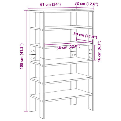 Shoe Rack White 61x32x105 cm Engineered Wood